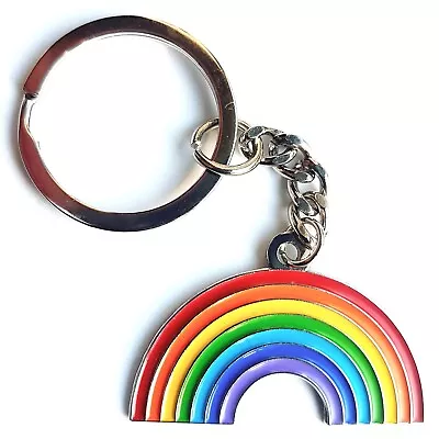 Rainbow Keyring. Metal + Enamel Love Hope NHS Peace Doggie Heaven Rebirth LGBT • £2.99