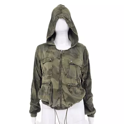 Anthropologie Marrakech Camo Hooded Jacket Green S • $30