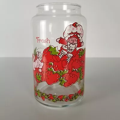 Vintage Strawberry Shortcake Fresh Glass Canister Jar 1980 Anchor Hocking-No Lid • $10