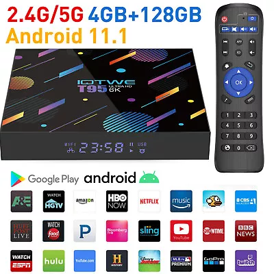 2024 TV Box 128GB Android 11.1 Smart 6K HDMI Quad Core 5G WIFI Media Player US • $38.59