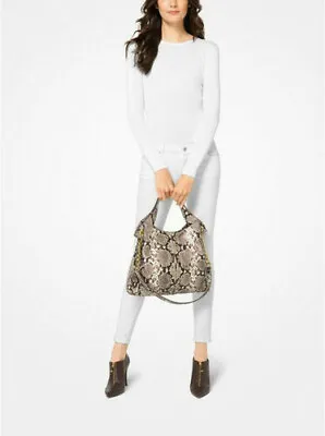 NWT Michael Kors Astor Studded Python Embossed Leather Tote MSRP $498    • $255