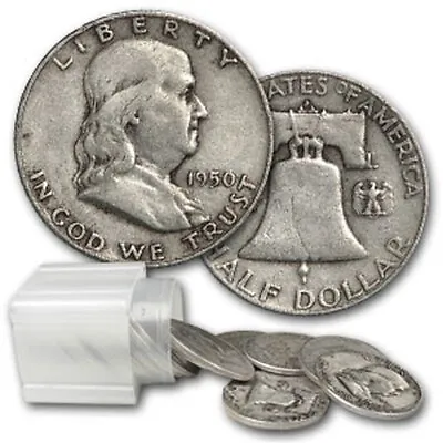 Franklin Half Dollar 90% Silver $10 Face Value Roll Of 20 Coins Full Dates • $230.10