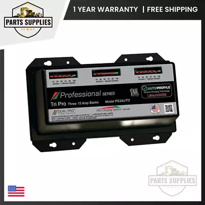 Dual Pro PS3 Auto 15A - 3-Bank Lithium/AGM Battery Charger • $548.59