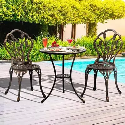 3PCS Bistro Outdoor Setting Chairs Table Patio Dining Set Furniture • $186.13