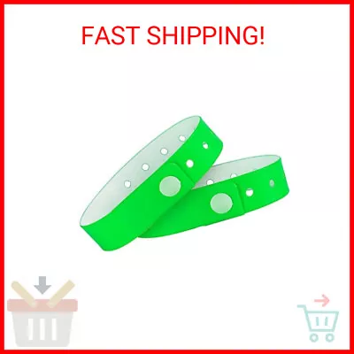 Ouchan Plastic Event Wristbands Neon Green - 500 Pack Vinyl Wristbands For Parti • $54.09