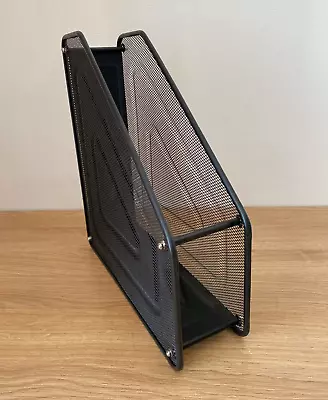 £7.67 • Buy A4 Black Mesh Metal Magazine Office File Organiser Holder Paper Storage Rack UK
