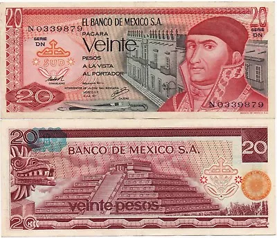 Mexico Banknote 20 Pesos AU UNC CRISP Paper Money - Mix Year - FREE SHIPPING • $3.43