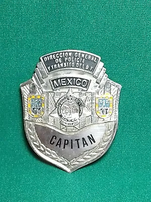 VTG OBSOLETE MEXICAN POLICE BADGE ID POLICIA De Tránsito CAPITAN • $99.99