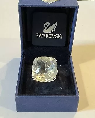 Stunning & Very Rare Large  Swarovski Paris Crystal & Sterling Silver Ring P 1/2 • £39.99