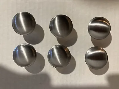 6 Pcs Vintage SHINY Stainless Steel  Drawer Pulls Cabinet Door KNOBS Round • $9.99