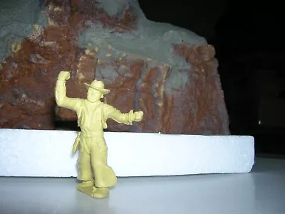MARX 1950's COWBOY PUNCHING  60MM  TOY PLAYSET  TOWN SERIES RUBBER • $6