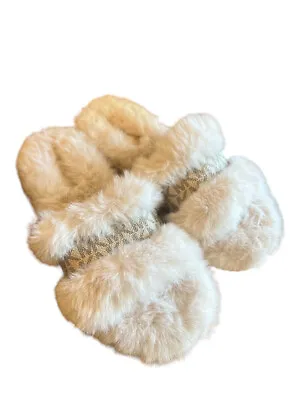 Michael Kors Scarlett Cream Faux Fur Slippers NEW 8 • $49.99