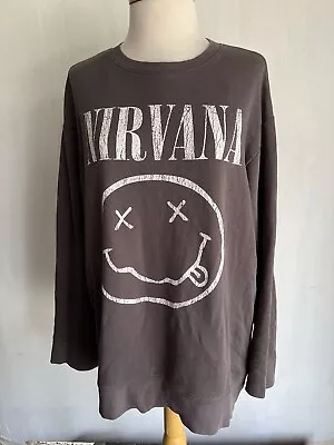 NIRVANA (2017) Official Women's Oversized Divided By H&M Sweatshirt Size Small • £24.32