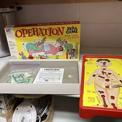 VTG Milton Bradley 1965 Operation Skill Game TESTED Smoking Doctor Rare Complete • $39.99