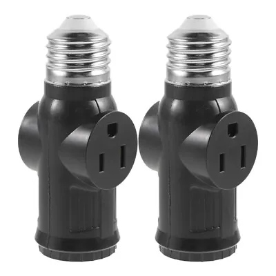 2 Pcs Light Bulb With Plug Outlet 3 Prong Socket Adapter • $8.99