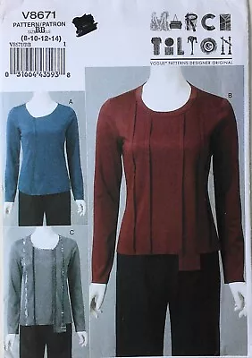 Vogue 8671 Misses Marcy Tilton Tops Sewing Pattern Sz 8-14 • $5.99