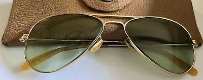 Vintage Original Ray Ban 1/10 12K GF Anti Glare Aviator Sunglasses Original Case • $99