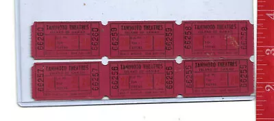 Vintage Lot Tanimoto Theatres 20c Tickets Island Of Hawaii  • $9