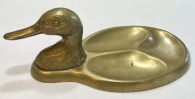 Vintage All Brass Duck Shaped Mens Jewelry Valet Dresser Tray Key Coin Organizer • $24.99