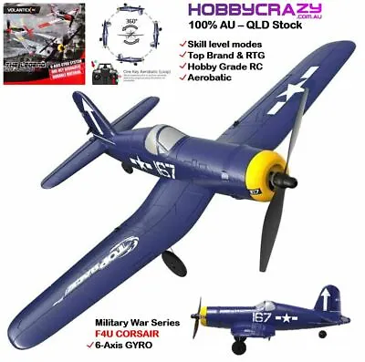 Volantex RC Plane F4U Corsair RC War Plane Gyro 2.4ghz Remote Control Aircraft • $185