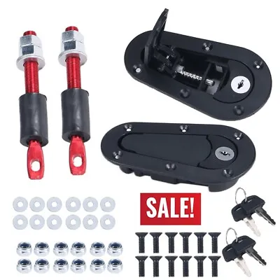 Quick Release Hood Pin Locking Latch Kit BLACK - Universal Fit - USA SELLER • $21.70