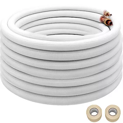 VEVOR 3/8 X5/8  50ft Ductless Mini Split Line Set Flared Insulated Copper Tubing • $154.99