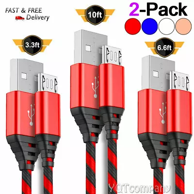 2X Micro USB Long Cable Fast Charging Charger Cord For Samsung Android LG Phones • $8.99