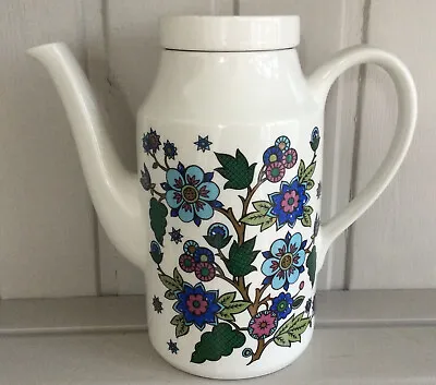 Vintage Midwinter Alpine Blue Coffee Pot White Lid Jessie Tait • £10