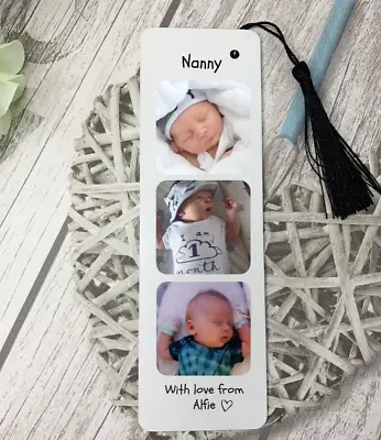 Personalised Photo Bookmark With Tassel Gift Idea- Add Your Own 3 Photos & Text • £6.49