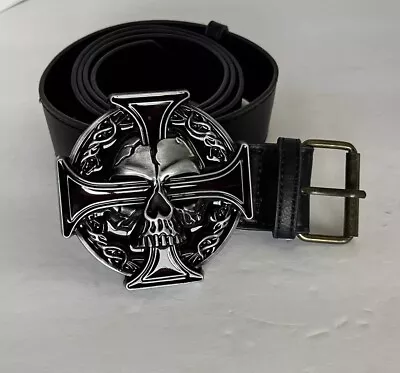 Celtic Red Cross Skull Belt Buckle W/ Belt • $14.99