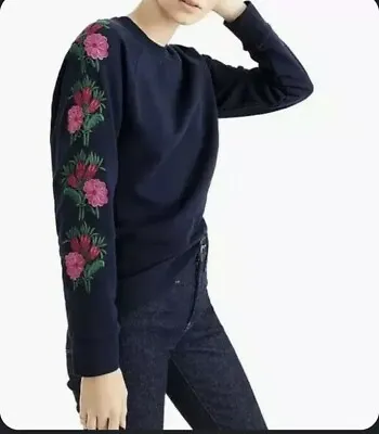  J. Crew Women's Sweater Embroidered Flowers Long Sleeve Pullover Size Small • $17.99