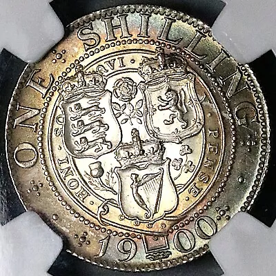 1900 NGC MS 64 Victoria Shilling Great Britain Silver Coin (23092403D) • $259