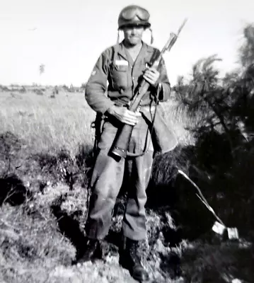 US Military Army Soldier Uniform Rifle Helmet Vietnam War Era 1962 Glossy Photo • $19.20