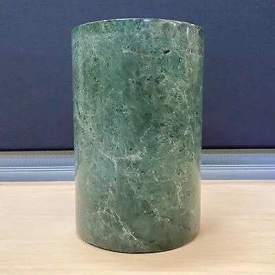 Green Polished Marble Counter Utensil Holder/Crock HEAVY 7” Tall Farmhouse Decor • $39.99