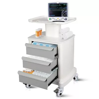 Mobile Rolling Cart Medical Trolley Ultrasound Imaging Scanner Cart W/3 Drawers • $229.99