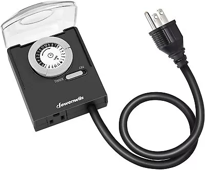 DEWENWILS Outdoor Electrical Outlet Timer Switch Plug In Waterproof Light Timer • $11.98