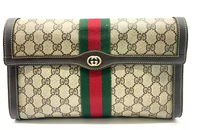 Authentic GUCCI GG Plus Vintage  Sherry Line Clutch Bag SKS1086 • $86