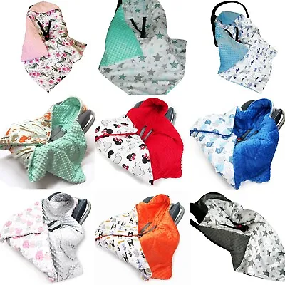 Warm 3 Or 5 Belt System HOODED CAR SEAT PADDED BABY BLANKET *COVER * PUSHCHAIR • £27.99