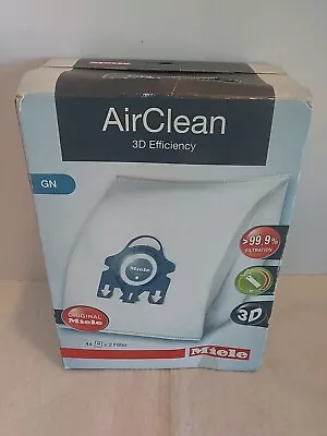 Miele GN Airclean 3D Efficiency Dust Vacuum Bags -  4 Bags & 2 Filters Per Box   • $10