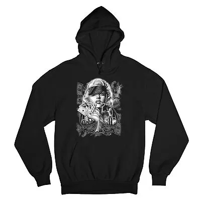 Marilyn Monroe Playing Poker Smoking A Joint Sweatshirt 420 Marijuana Hoodie • $32.26