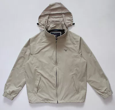 $25 • Buy Men's GANT The Wind Jacket Casual With Hidden Hood Mesh Lined Beige (size L)