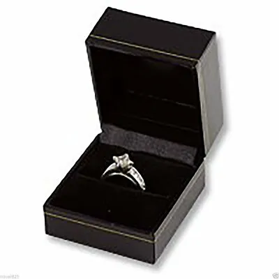 Novel Box Ring Gift Box Black Leatherette Engagement Wedding For Women • $6.99