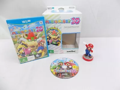 Like New Boxed Nintendo Wii U Mario Party 10 Game Disc + Mario Amiibo • $119.20