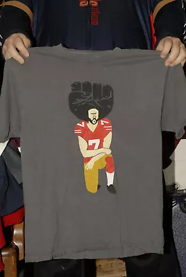 Colin Kaepernick Afro Black Power Fist Logo T Shirt Civil Rights Hero  • $5