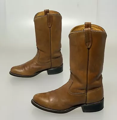 Vintage ACME Western Cowboy Boots Mens Sz 9 D Brown Leather Motorcycle Biker USA • $50