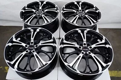 Kudo Racing Defuse 17x7 5x100 5x114.3 +40mm Black W/Polish Face Wheels Rim (4) • $754