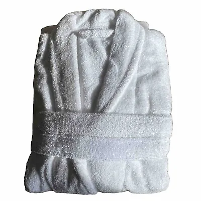 White 100% Cotton Terry Towelling Bath Robe • £12