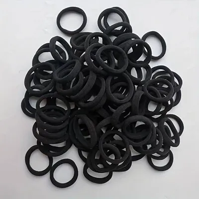 40pcs Black Hair Ties Women Girls School Endless Hair Elastic Bobbles Snag Free • £3.69