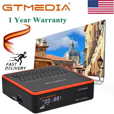 $72.99 • Buy GTMEDIA 4K HD FTA Satellite Sat Receiver DVB-S2/S2X/ATSC+Android 9.0 TV Box US 