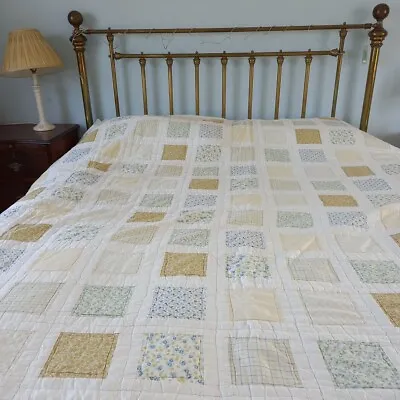 £120 • Buy Beautiful Super King Size Patchwork Quilted Bedspread Yellow Blue.